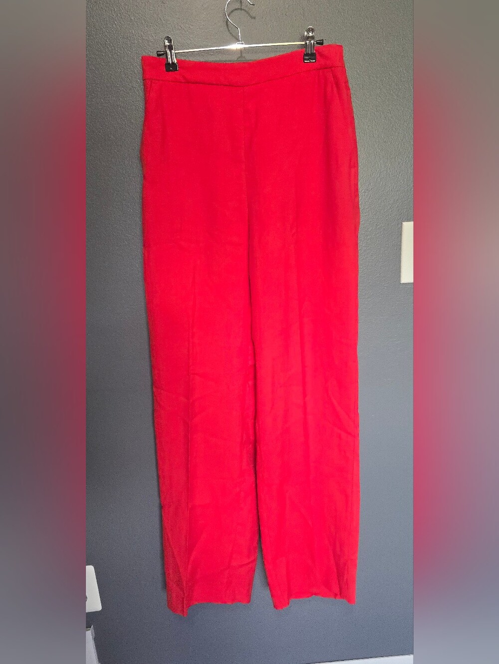 Zara Wide-Leg Pants in Bright Red